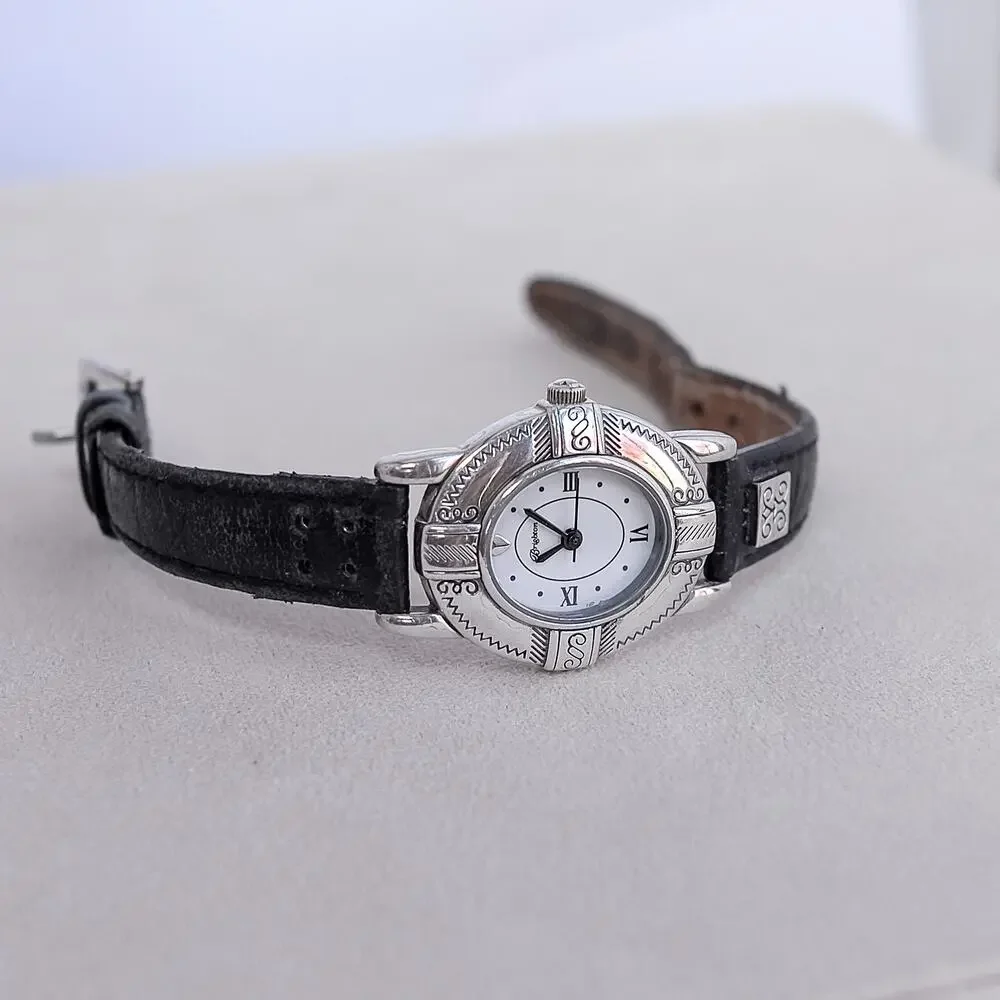 Brighton Moscow Watch Oval Face Vintage Retired Leather Band Working 7" - Picture 2 of 7